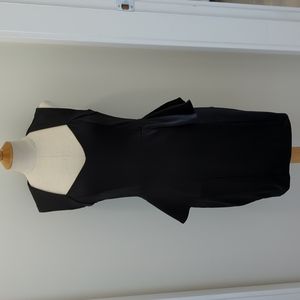 Black body con dress with ruffles on the hips